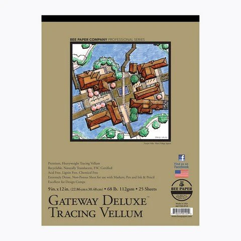 Bee Paper Gateway Tracing Vellum 9X12 Pad - 25 sheets