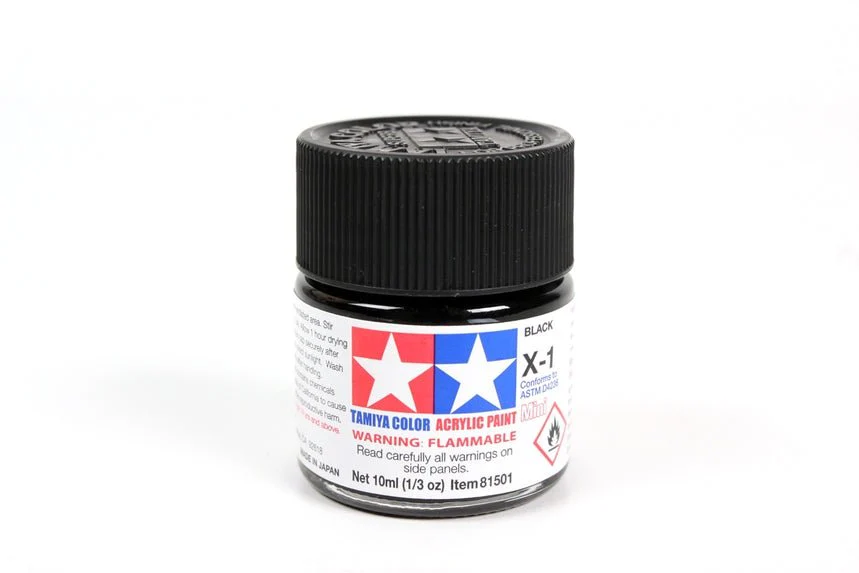 Tamiya Mini Acrylic 10 ml - X-1 Black Gloss Finish