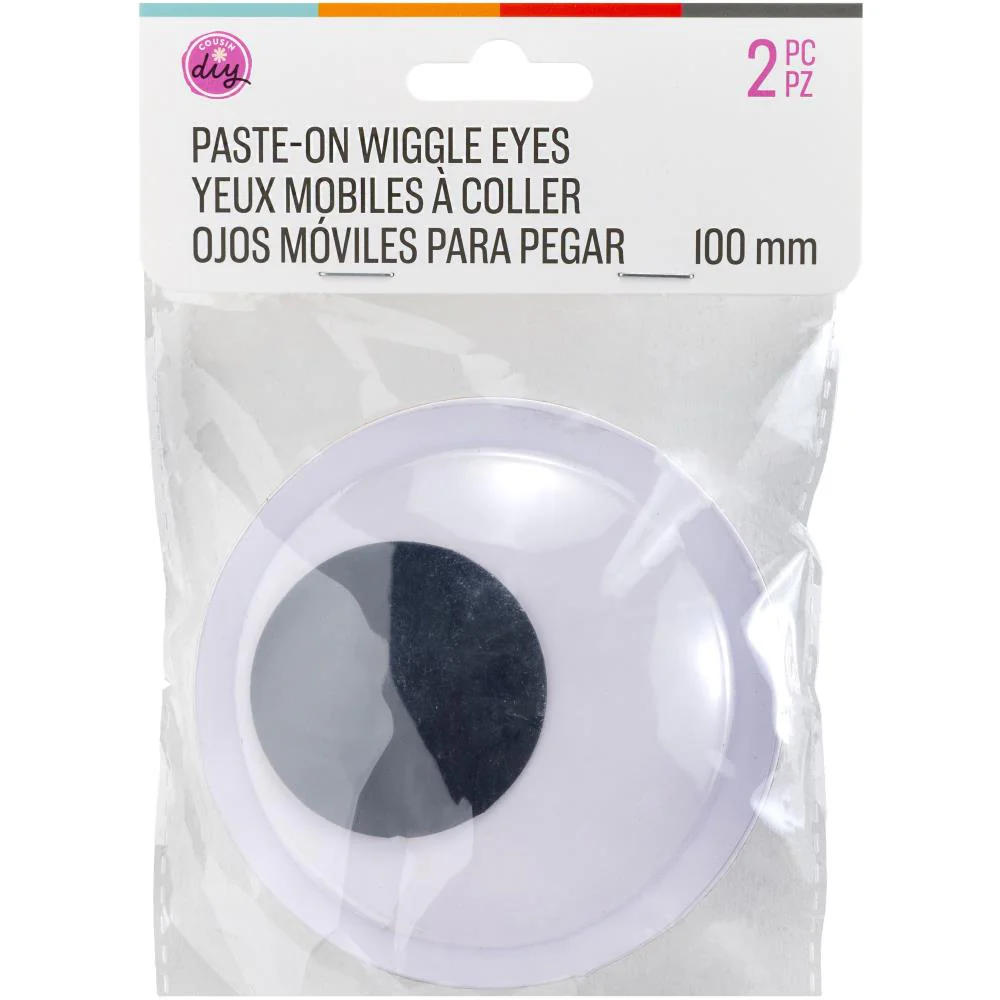CousinDIY Paste-On Wiggle Eyes 100mm - 2 Pack
