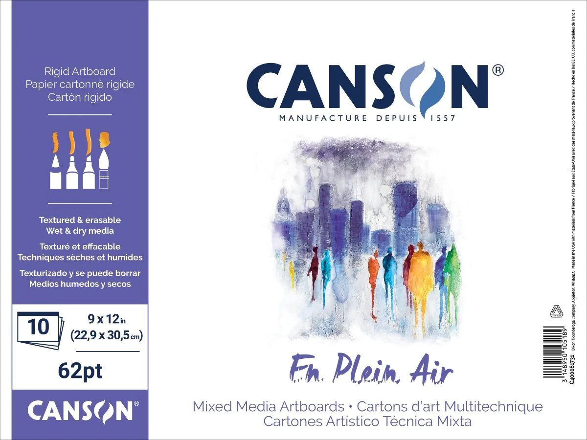 Canson Plein Air Mix Media Artboard Pad, 10 Sheets, 9" x 12"
