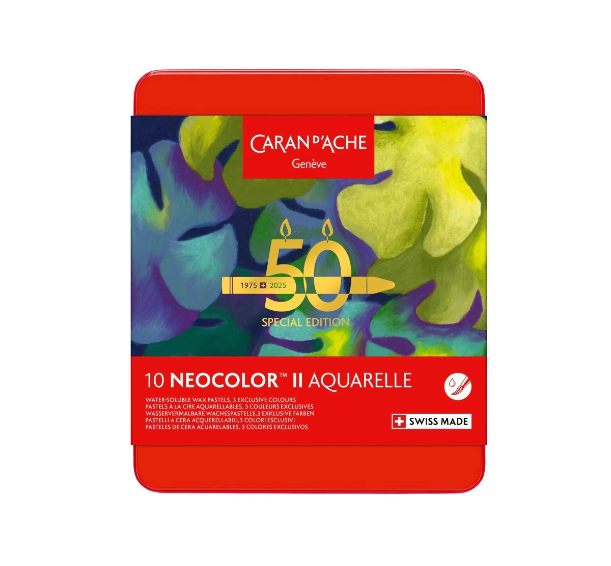 *Discontinued by manufacturer* Caran d'Ache Neocolor II Artists' Crayons 50th Anniversary set of 10 - Lush Special Edition