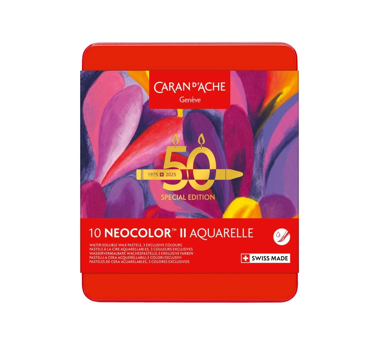 *Discontinued by manufacturer* Caran d'Ache Neocolor II Artists' Crayons 50th Anniversary set of 10 - Pop Special Edition