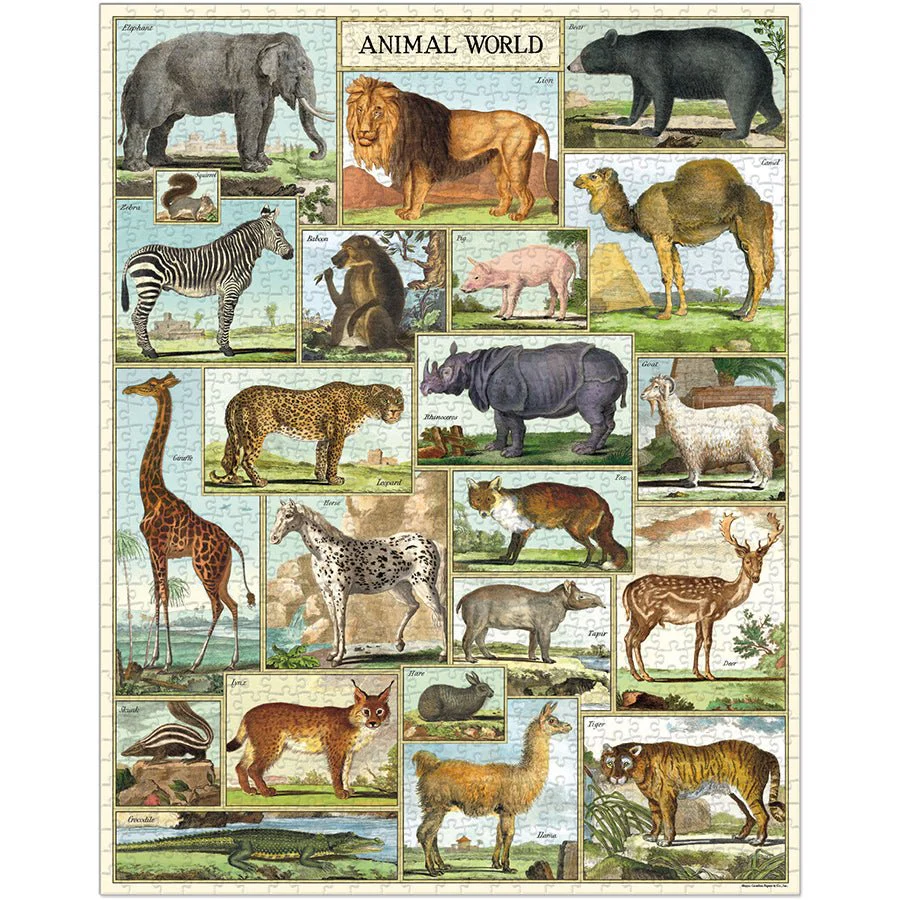 Cavallini & Co. Vintage Inspired 1000 Piece Puzzle - Animal World - Image 2