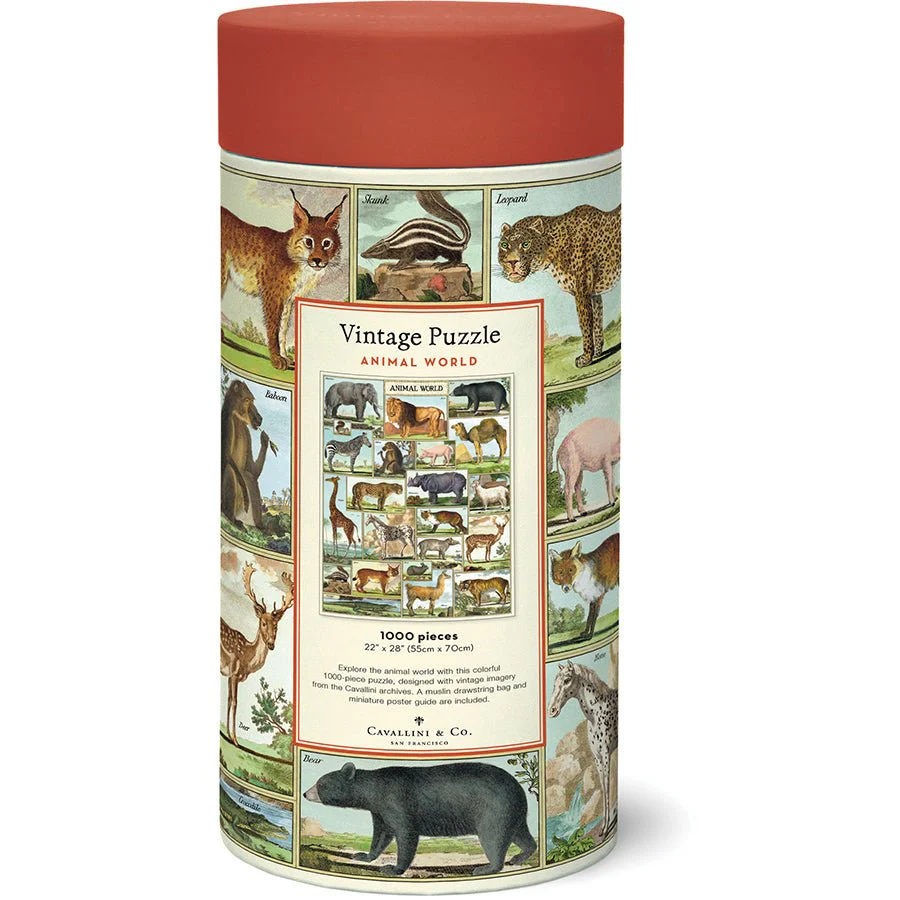 Cavallini & Co. Vintage Inspired 1000 Piece Puzzle - Animal World - Image 3