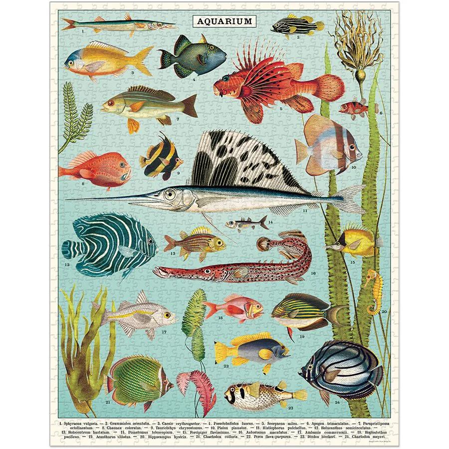 Cavallini & Co. Vintage Inspired 1000 Piece Puzzle - Aquarium - Image 2