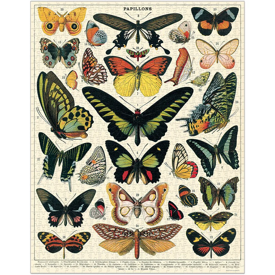 Cavallini & Co. Vintage Inspired 1000 Piece Puzzle - Butterflies - Image 2