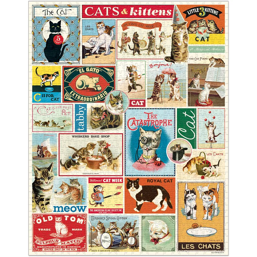 Cavallini & Co. Vintage Inspired 1000 Piece Puzzle - Cats & Kittens - Image 2