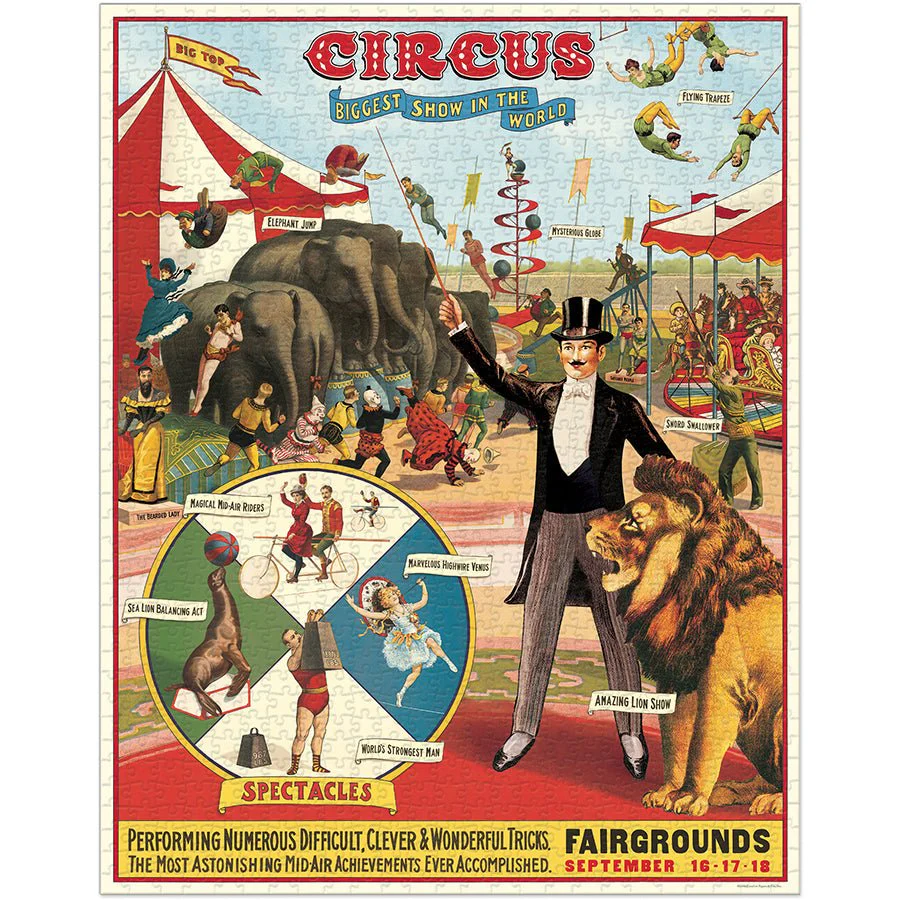 Cavallini & Co. Vintage Inspired 1000 Piece Puzzle - Circus - Image 2
