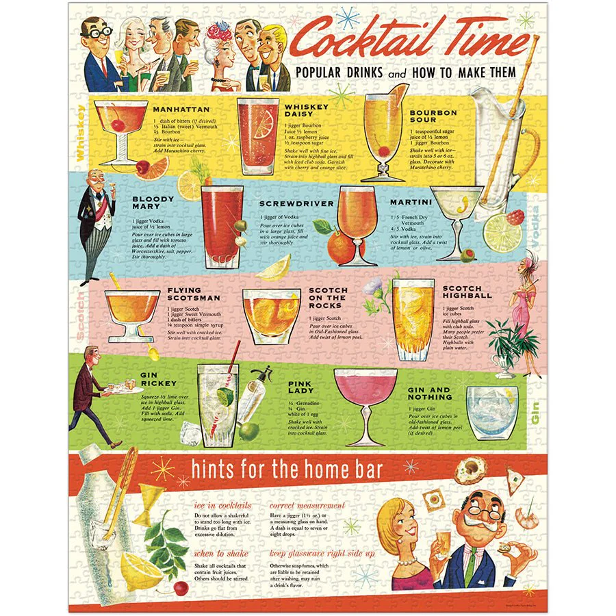 Cavallini & Co. Vintage Inspired 1000 Piece Puzzle - Cocktails - Image 2