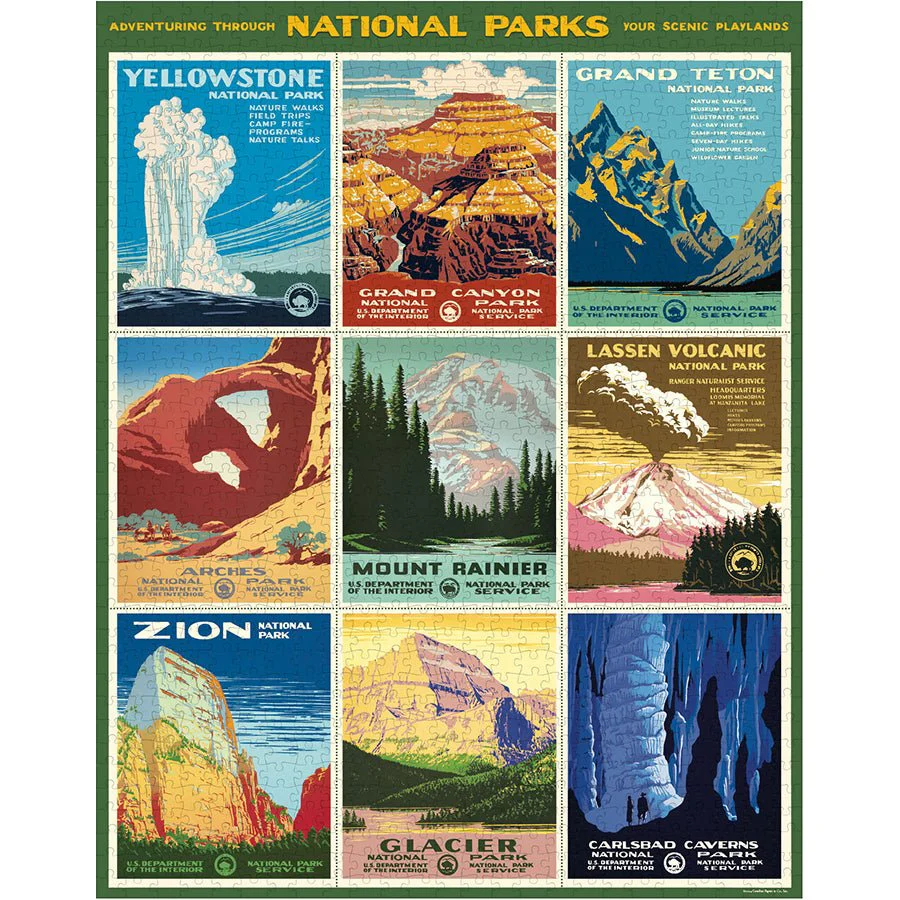 Cavallini & Co. Vintage Inspired 1000 Piece Puzzle - National Parks Posters - Image 2