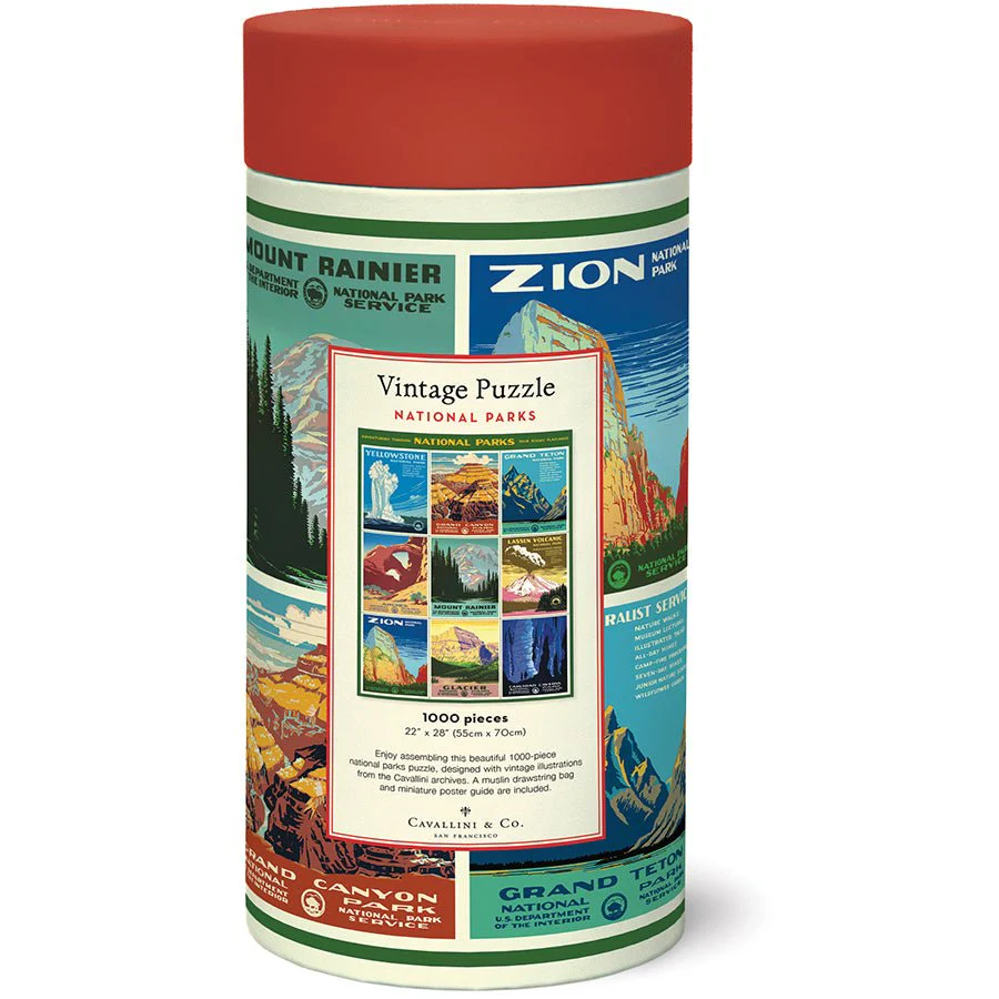 Cavallini & Co. Vintage Inspired 1000 Piece Puzzle - National Parks Posters - Image 3