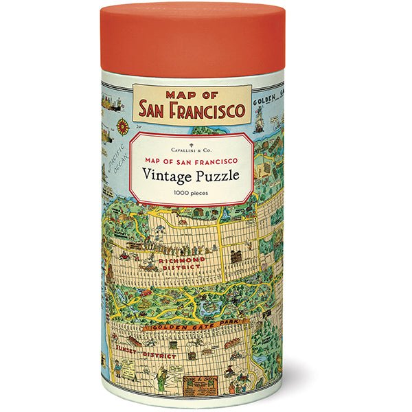 Cavallini & Co. Vintage Inspired 1000 Piece Puzzle - San Francisco Map