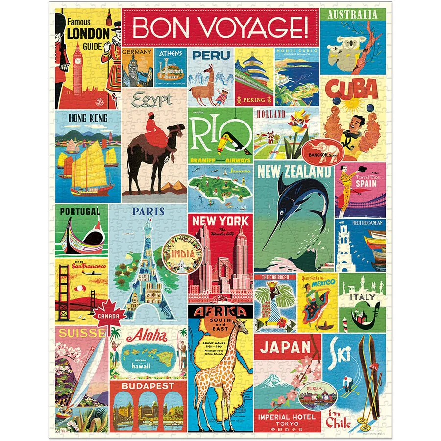 Cavallini & Co. Vintage Inspired 1000 Piece Puzzle - Travel - Image 2