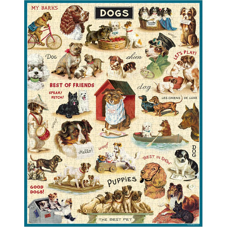 Cavallini & Co. Vintage Inspired 1000 Piece Puzzle - Vintage Dogs - Image 2