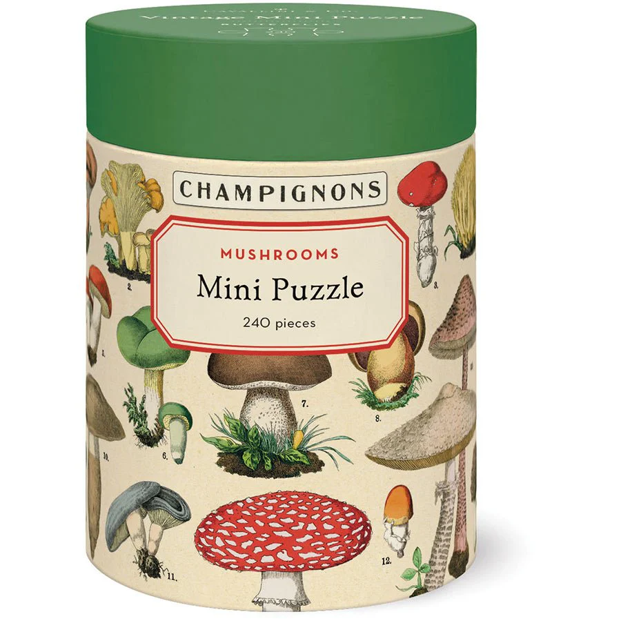 Cavallini & Co. Vintage Inspired 240 Piece Mini Puzzle - Mushrooms
