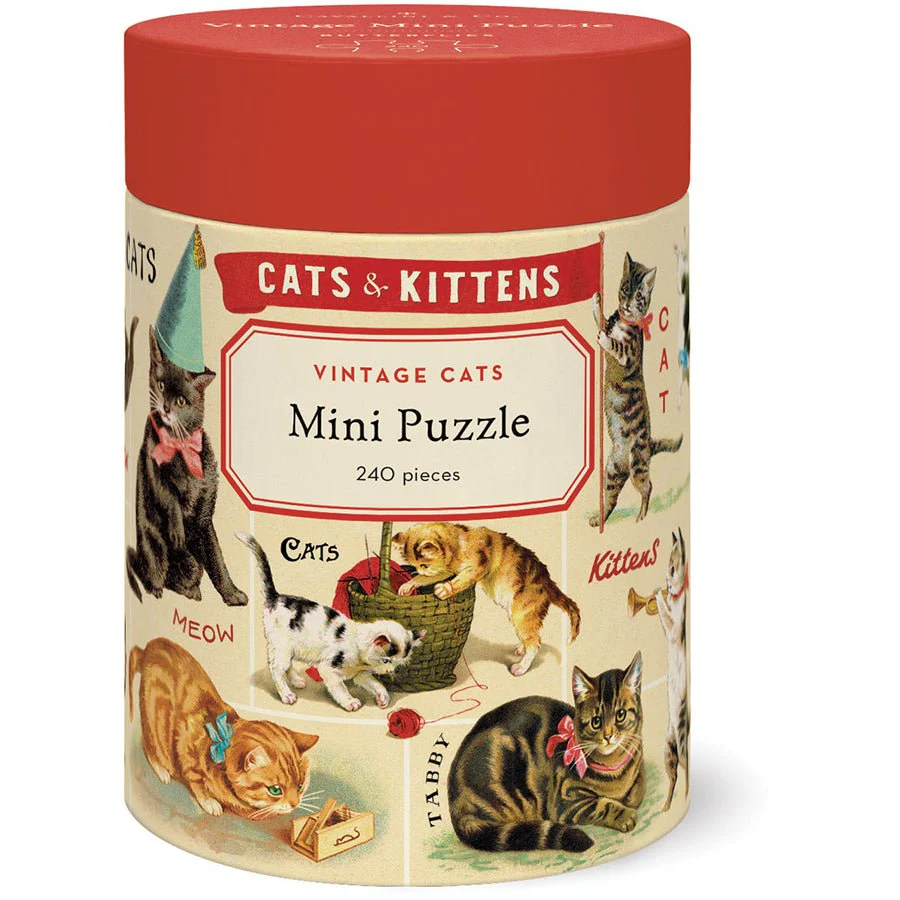 Cavallini & Co. Vintage Inspired 240 Piece Mini Puzzle - Vintage Cats