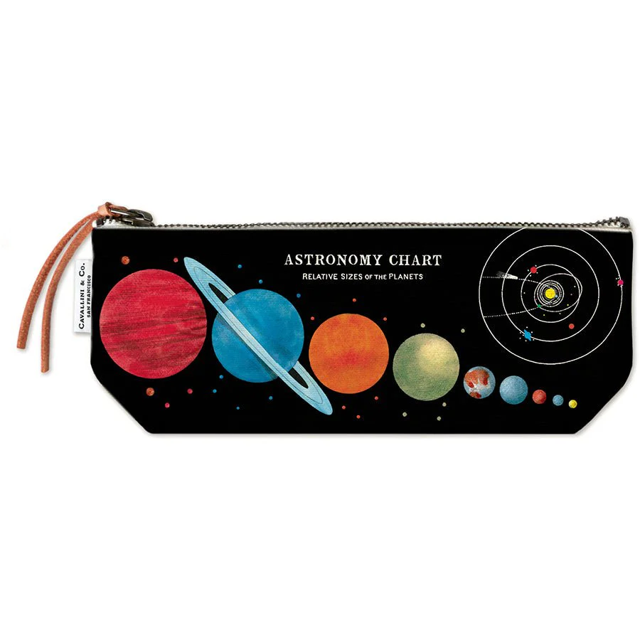 Cavallini & Co. Vintage Inspired Mini Pouch 4 x 9 inch - Astronomy Chart
