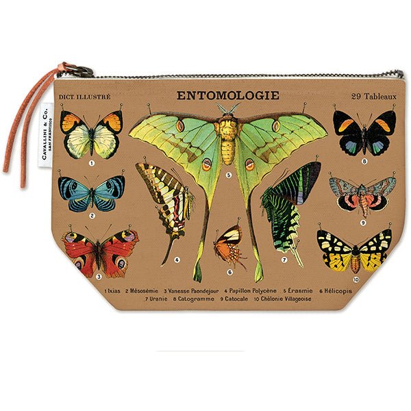 Cavallini & Co. Vintage Inspired Pouch 6 x 8.75 inch - Entomology