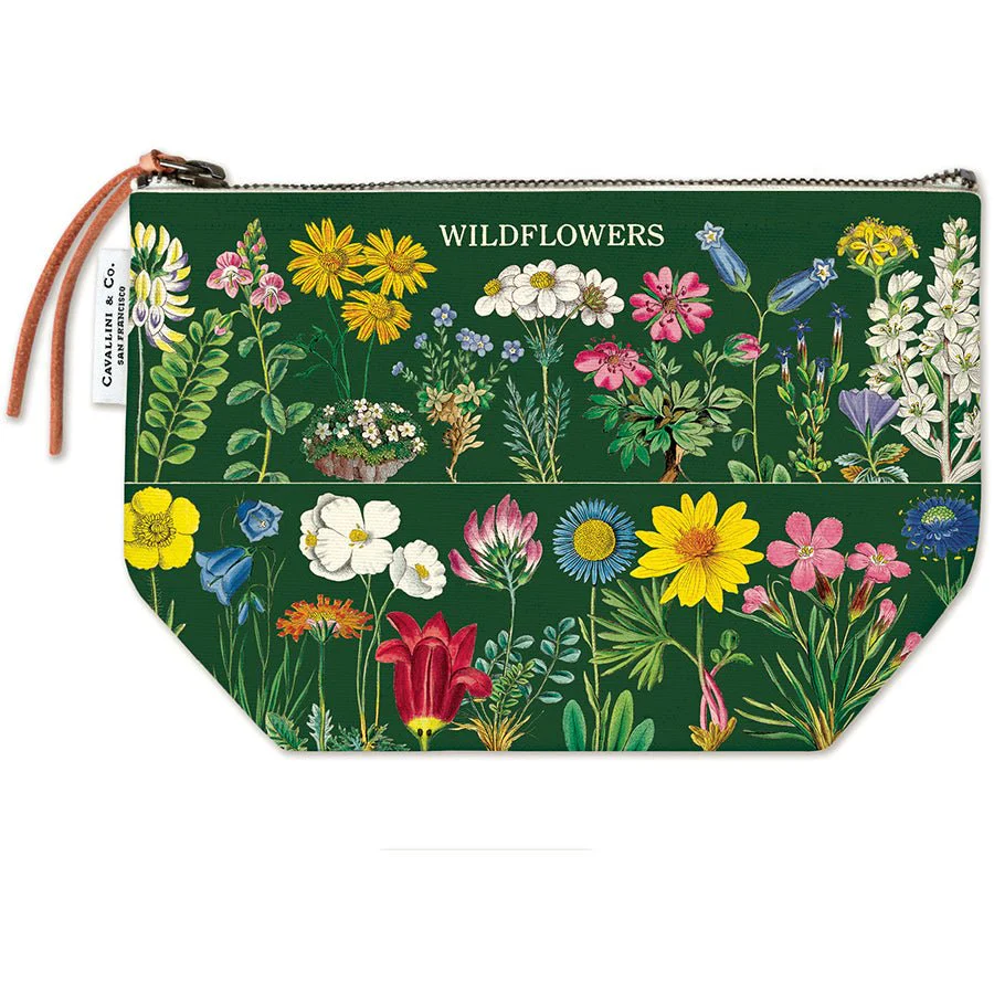 Cavallini & Co. Vintage Inspired Pouch 6 x 8.75 inch - Wildflowers 2