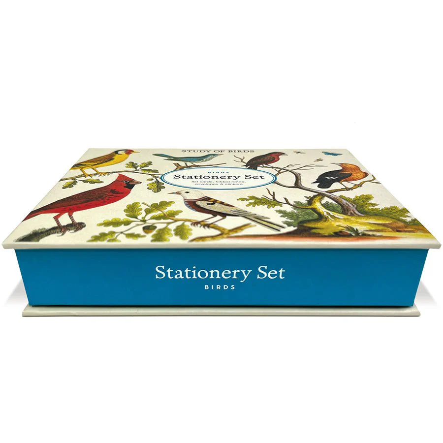 Cavallini & Co. Vintage Inspired Stationary Set (8 folded cards, 8 flat cards, 16 envelopes & 4 sheets of stickers) - Birds