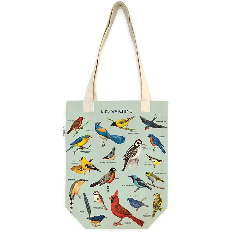 Cavallini & Co. Vintage Inspired Tote Bag  - 13" x 16" (33 cm x 40.5 cm) - Bird Watching