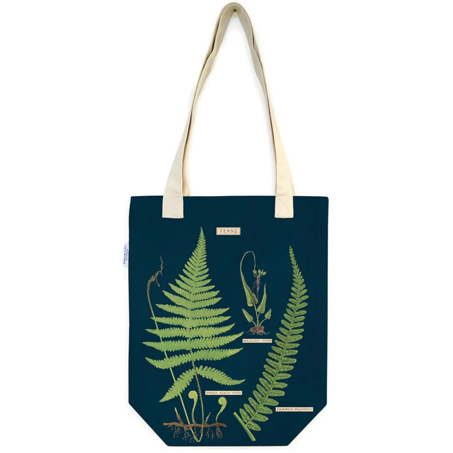 Cavallini & Co. Vintage Inspired Tote Bag  - 13" x 16" (33 cm x 40.5 cm) - Ferns