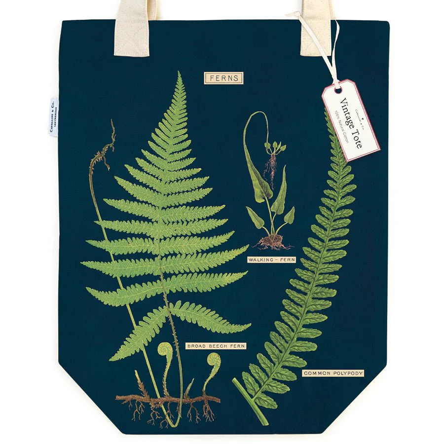 Cavallini & Co. Vintage Inspired Tote Bag  - 13" x 16" (33 cm x 40.5 cm) - Ferns - Image 2