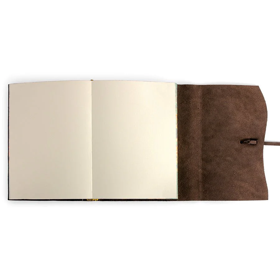 Cavallini Roma Lussa Handmade Italian Leather Journal - 416 Cream Unlined Pages - 5" X 7" - Chocolate - Image 3
