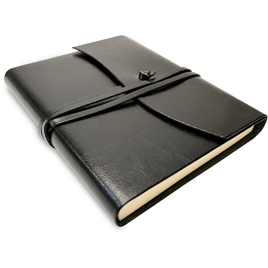 Cavallini Toscana Leather Journal 5" X 7" Lined - Black