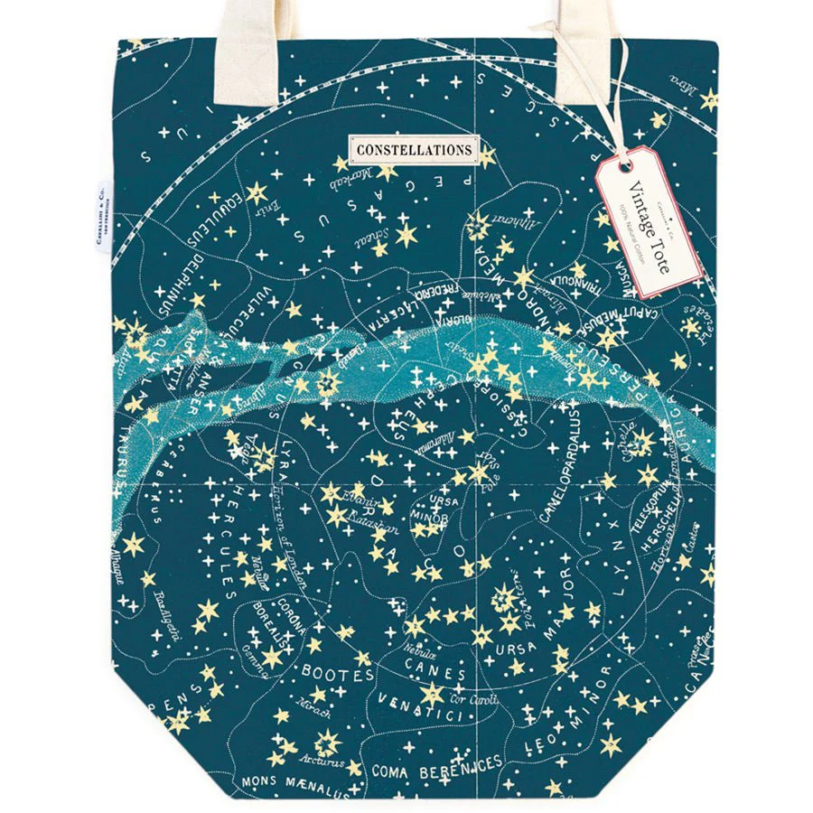 Cavallini & Co. Vintage Inspired Tote Bag - 13" x 16" (33 cm x 40.5 cm) - Celestial - Image 2