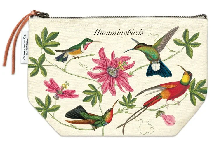 Cavallini & Co. Vintage Inspired Pouch 6 x 8.75 inch - Hummingbirds