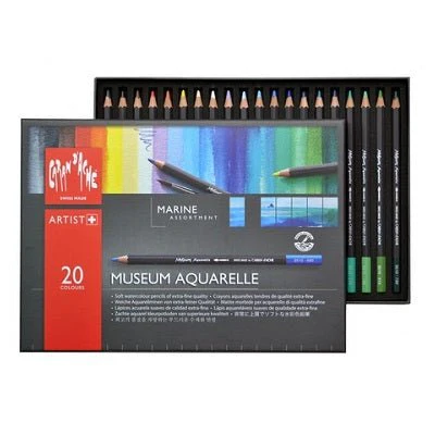 Caran d'Ache Museum Aquarelle Pencil Set of 20 - Marine Assortment