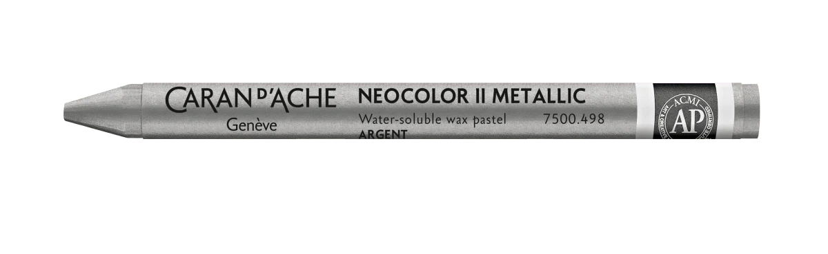 Neocolor II Water-Soluble Wax Pastel - 498 Metallic Silver