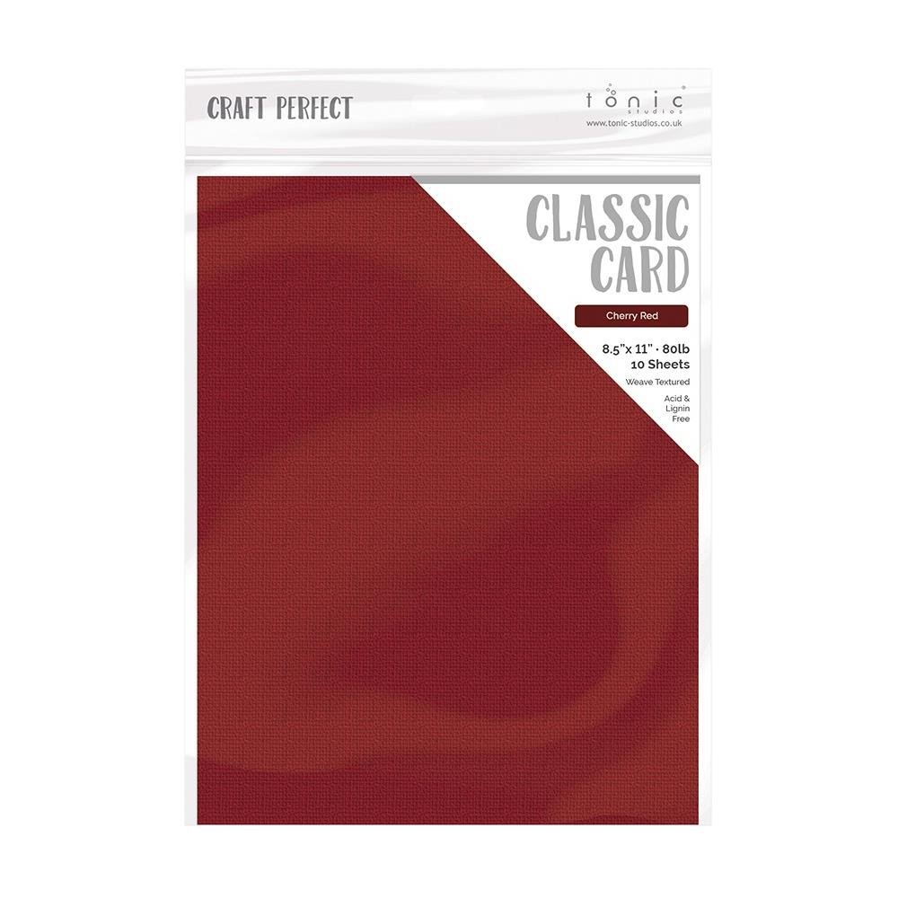 Craft Perfect Weave Textured 80 lb. Classic Card 8.5"X11" Package of 10 - Cherry Red