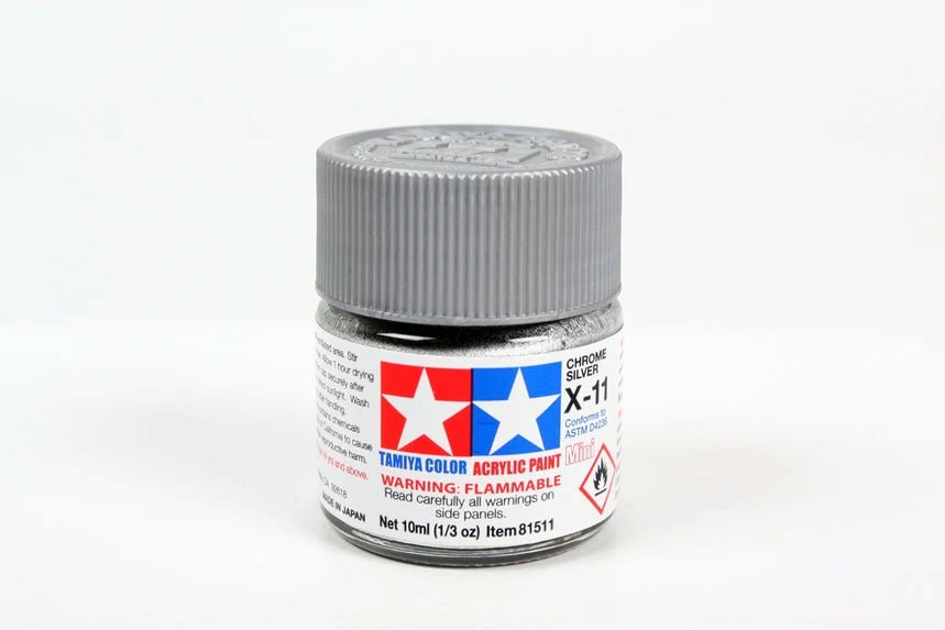 Tamiya Mini Acrylic 10 ml - X-11 Chrome Silver Gloss Finish