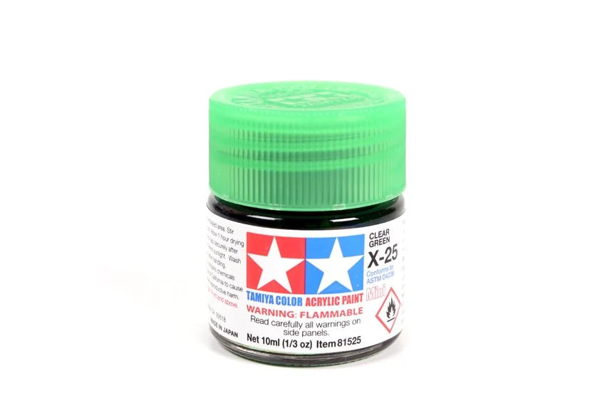 Tamiya Mini Acrylic 10 ml - X-25 Clear Green Gloss Finish