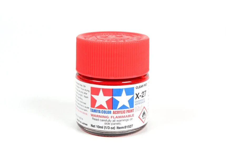 Tamiya Mini Acrylic 10 ml - X-27 Clear Red Gloss Finish