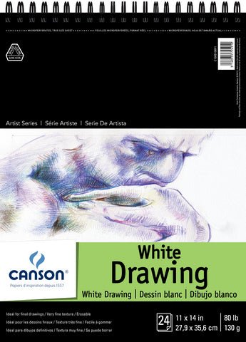 Clearance - Canson Pure White 80 lb Drawing Pad 11x14 inch