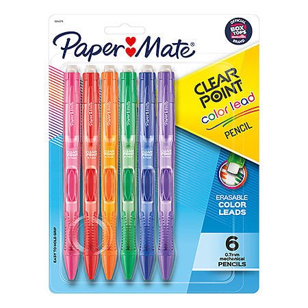 Papermate Clearpoint Mechanical Pencils - Set of 6 Assorted Colors