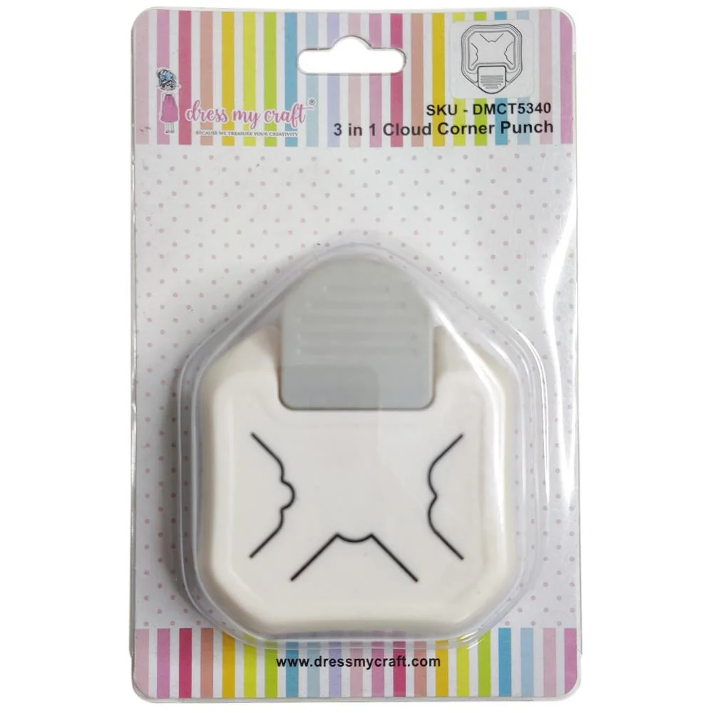 Dress My Craft 3 in 1 Paper Punch - Cloud Corner
