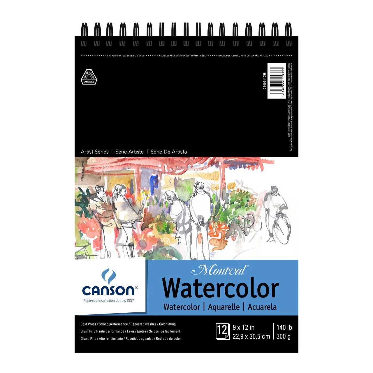 Canson Montval 140 lb. Watercolor pad   9x12