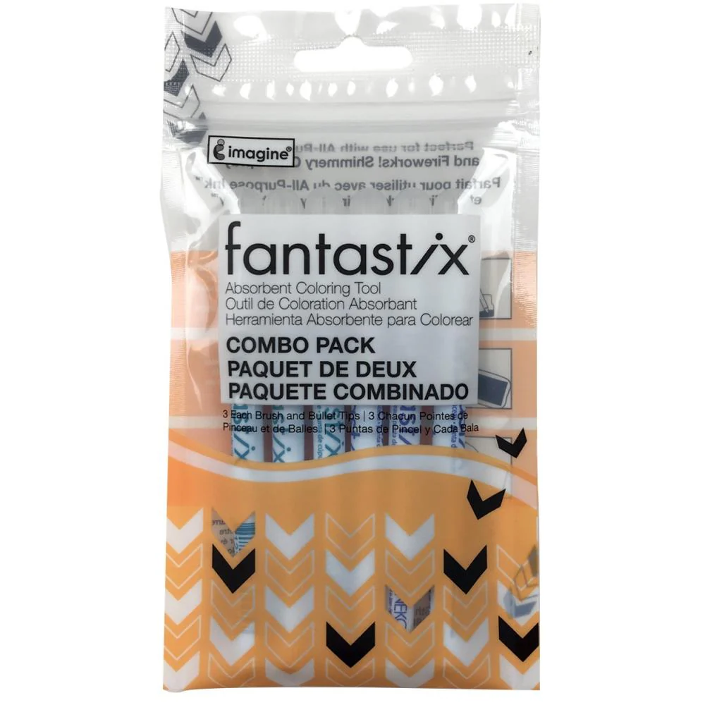 Fantastix Coloring Tool For Wet & Dry Media - Combo - 3 Brush Points & 3 Bullet Points