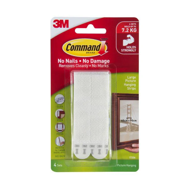 Command Picture Hanging Strips - Large White - 4 Sets