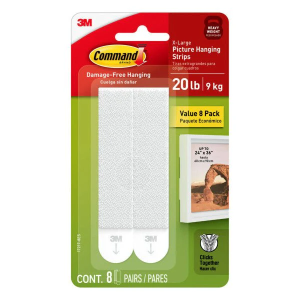 Command Picture Hanging Strips - X-Large White - 8 Sets
