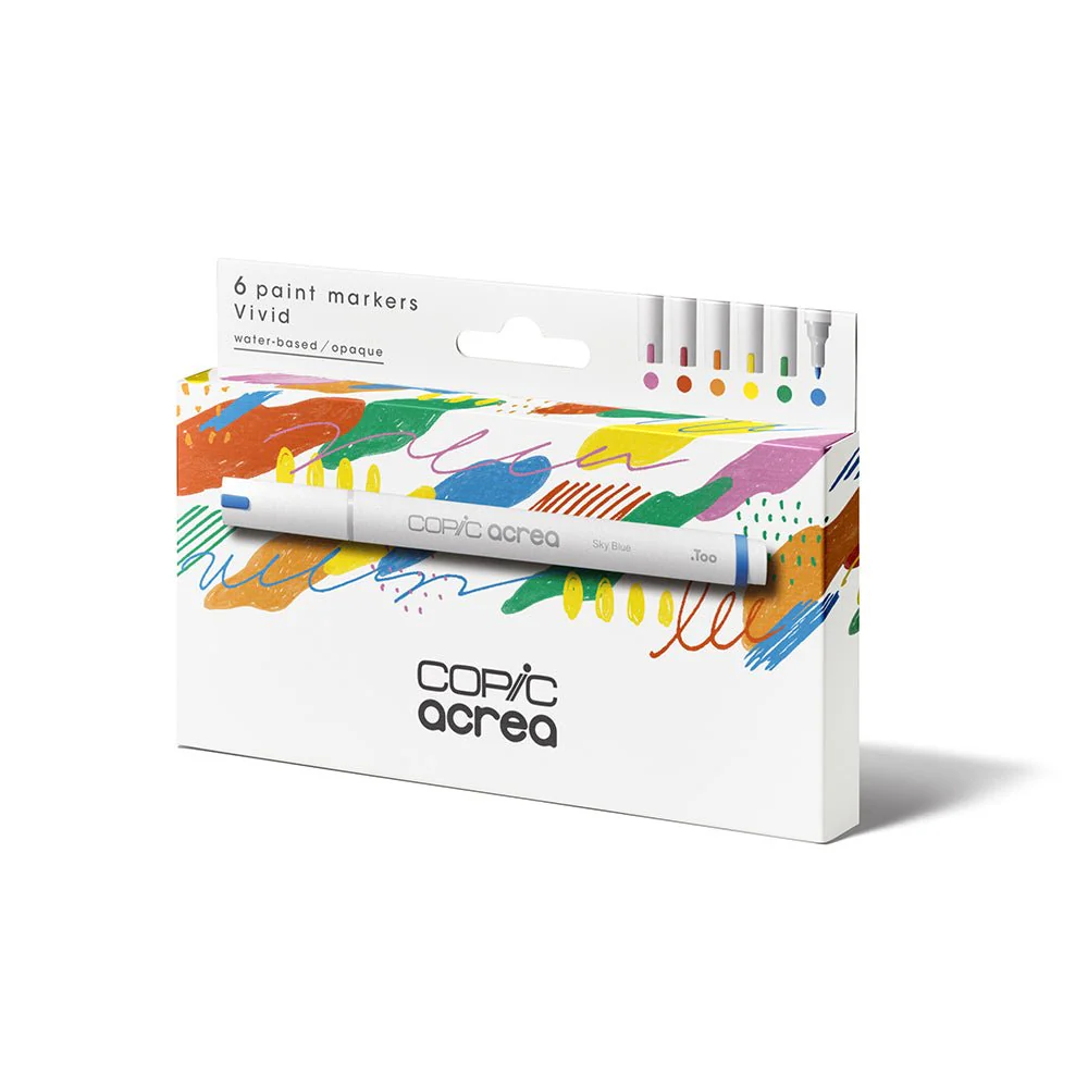 Copic Acrea  Paint Marker 6 Marker Set - Vivid Colors