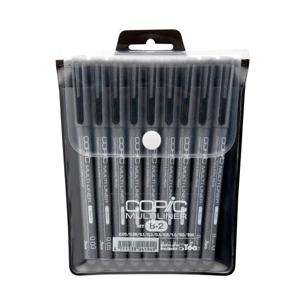 Copic Multiliner Set 9-Pen Black