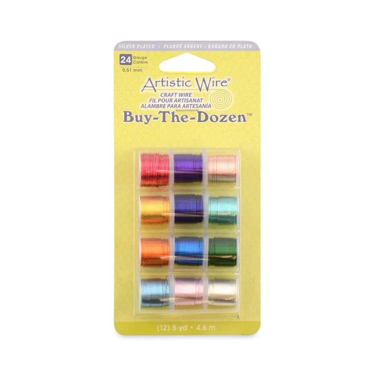 Craft Wire - 24 Gauge Copper Wire Assorted Silver Colors - 5 yard Rolls - Pack of 12