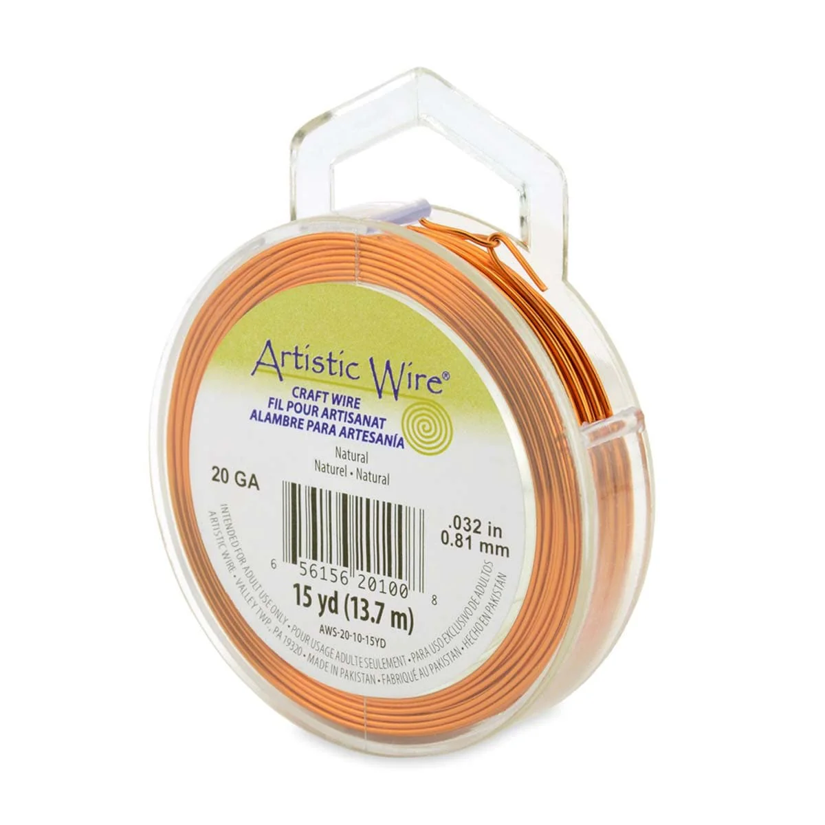 Artistic Wire 20 gauge wire - Natural Copper - 15 Yards