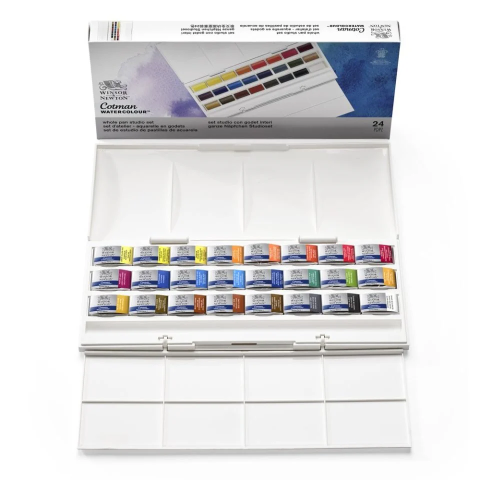 Winsor & Newton Cotman studio Watercolor set of 24 whole pans