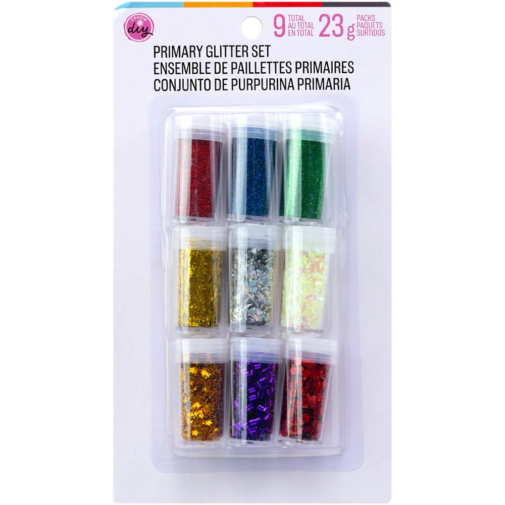 CousinDIY Glitter Assortment - Primary Colors